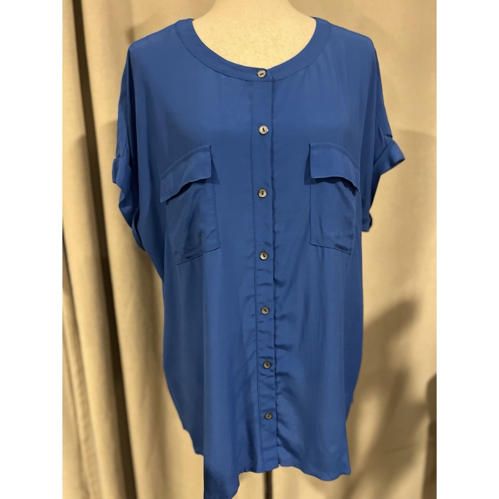 J Jill Women's Blouse Royal Blue Xl NWT Msrp $69.00โ